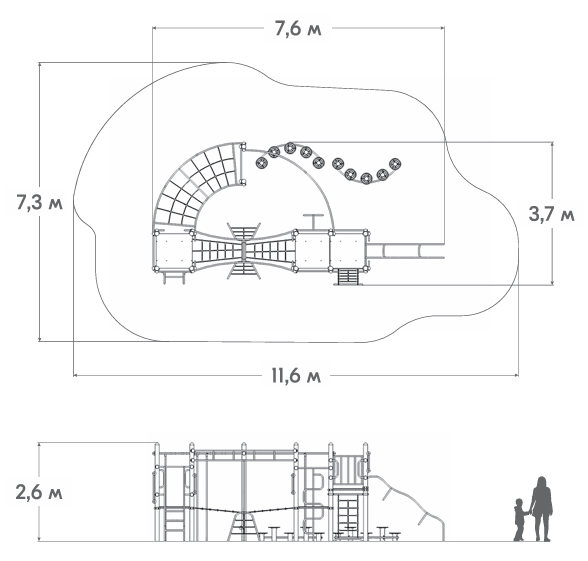 Схема Детский игровой комплекс детской игровой площадки НЛ- 03