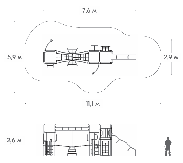 Схема Детский игровой комплекс детской игровой площадки НЛ-04