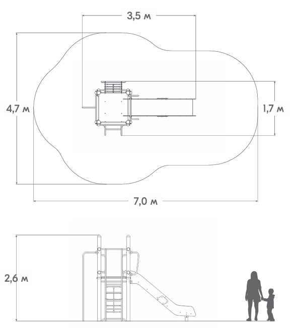 Схема Детский игровой комплекс детской игровой площадки НЛ- 06