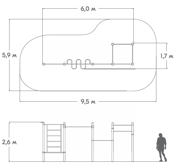 Схема Комплекс для воркаута ФТ-23