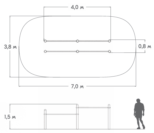 Схема Брусья для отжиманий ФТ-02