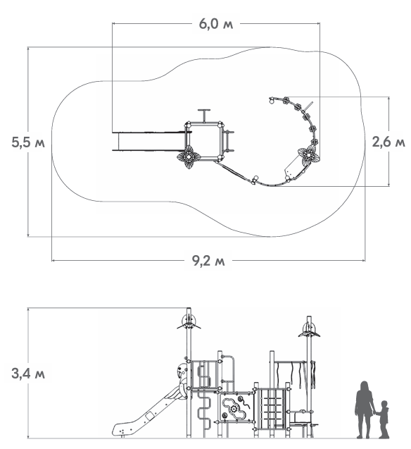 Схема Детский игровой комплекс детской игровой площадки РЛ-06